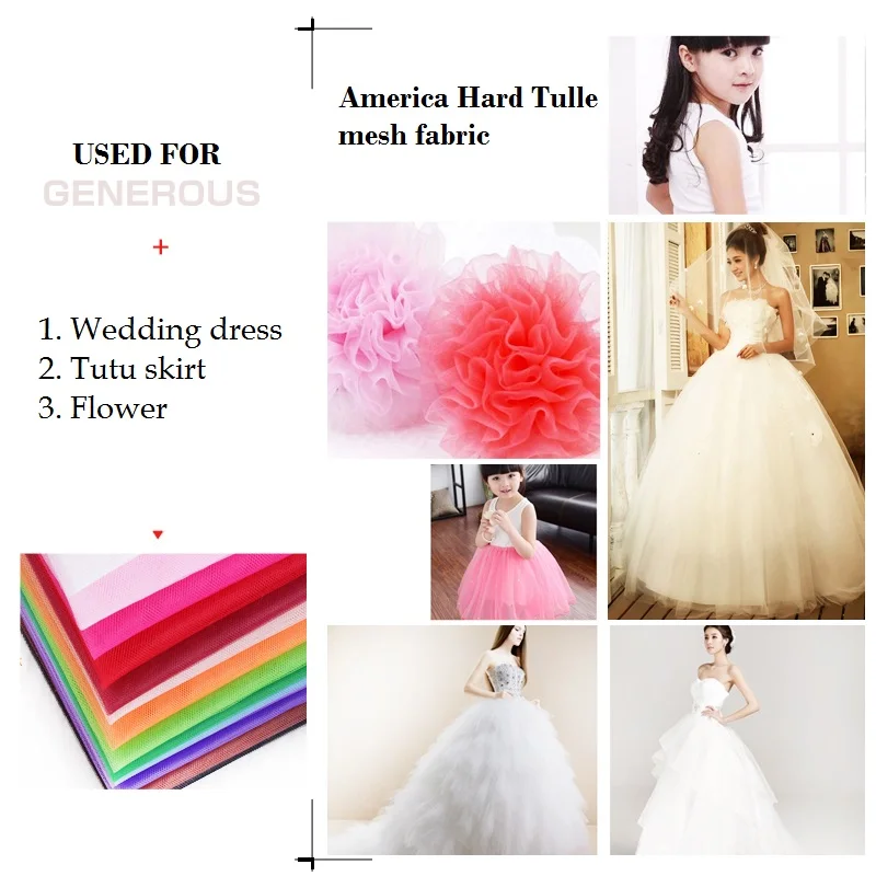 Американская жесткая фатиновая сетчатая ткань 3 м шириной 160 см для свадебного