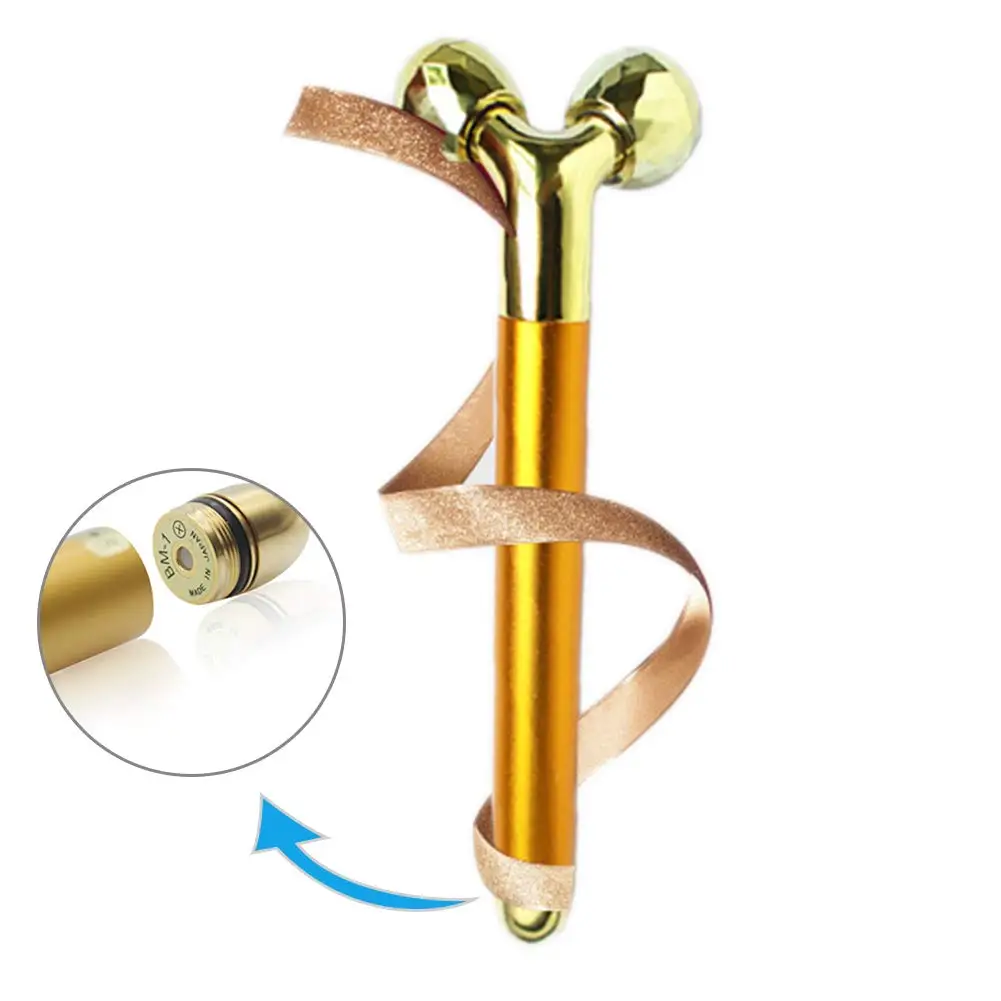 

24k Golden Pulse Facial Massager 3D Roller Face Massager Energy Instant Face Pull Tight Electric Facial Bar Face Firming