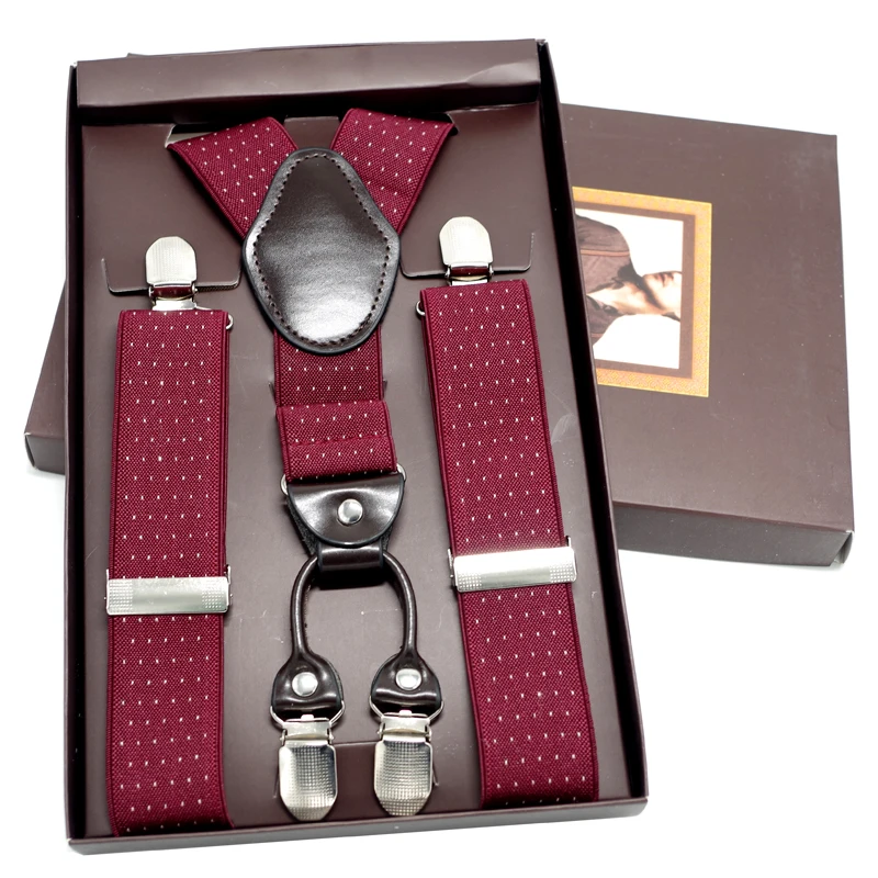 Темно синие кожаные подтяжки регулируемые мужские с Y образной спинкой женские