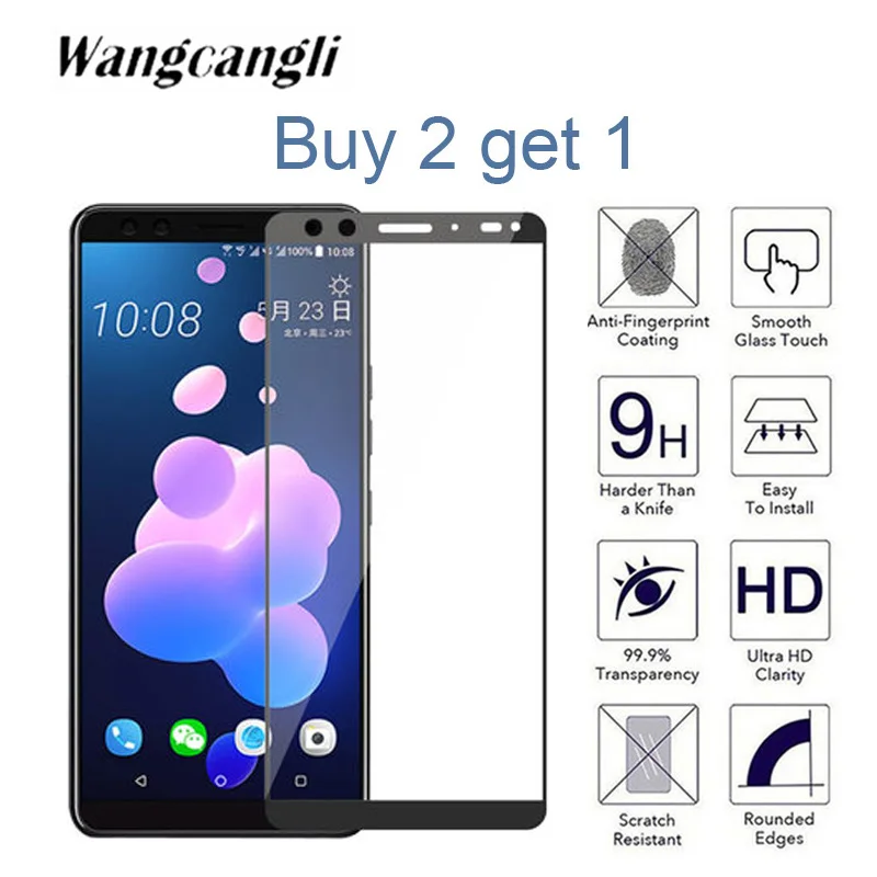 Купить 2 получить 1 9H полное покрытие защита для HTC U12 U12Life U12Plus закаленное стекло