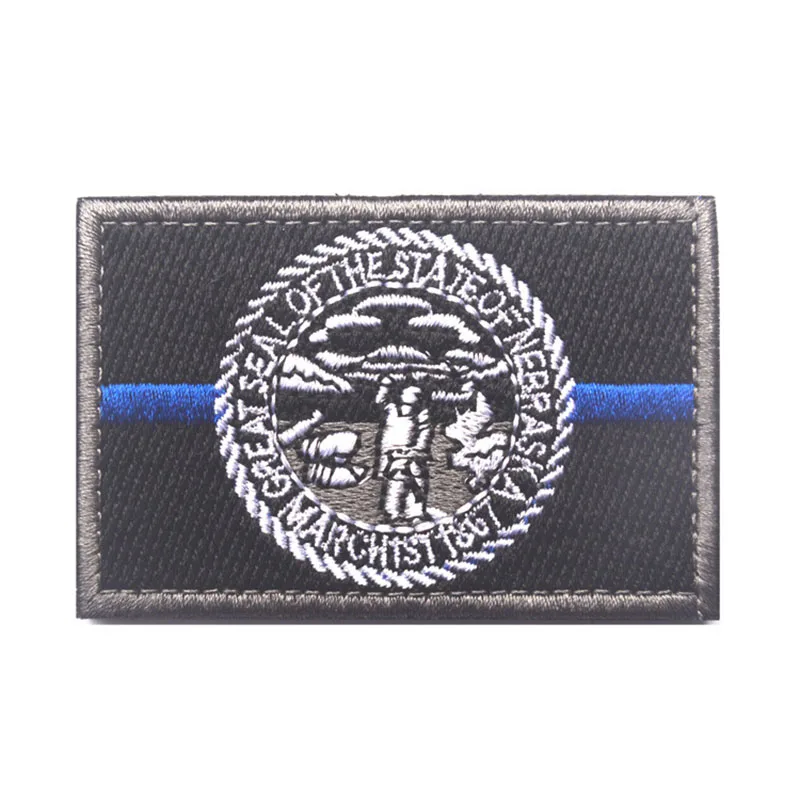 Нашивка в виде флага Небраски нашивка тактическая на боевой дух 3D вышитая