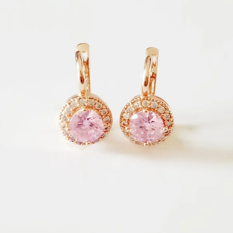 pink stone Новые модные серьги-капли, Женские Ювелирные изделия, трендовые синие кубические циркониевые модные ювелирные изделия, дизайнерские женские серьги-капли - Окраска металла: pink stone
