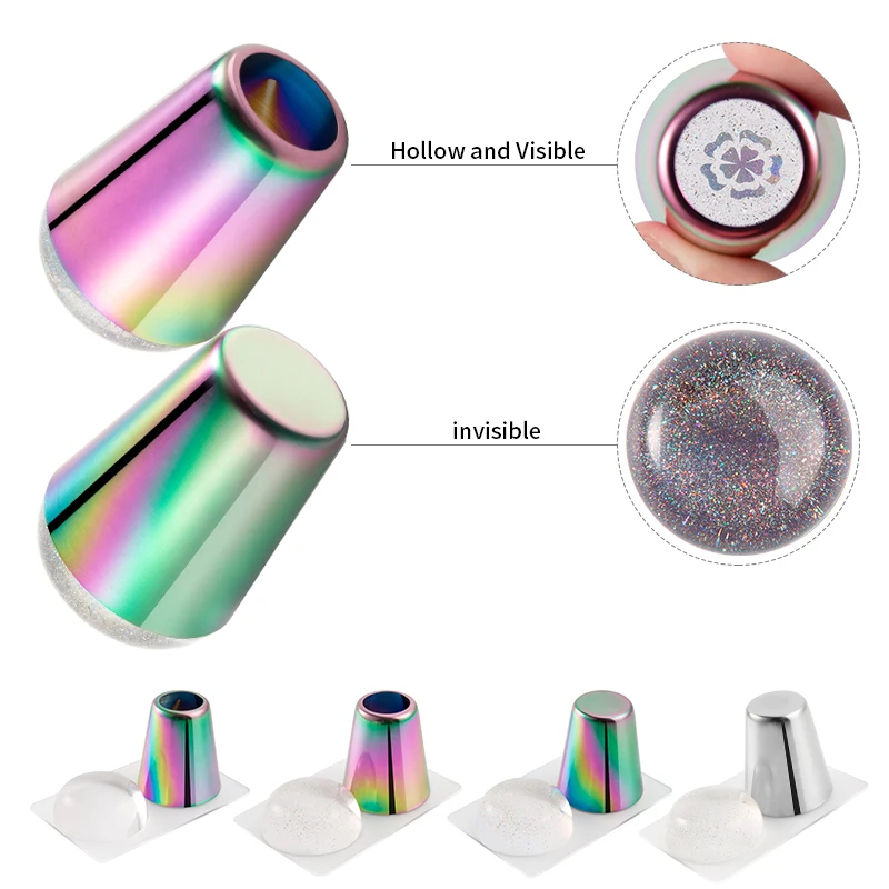 Nail Art Stamper голографическая Прозрачная силиконовая головка с скребковый Маникюр штамповка шаблон пластины инструменты для передачи изображения