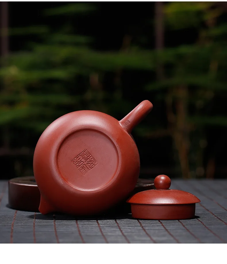 Набор чайников из фиолетовой глины Yixing,, чайный сервиз Dahongpao Xishihu, 6 предметов, деревянный поднос, Заказная чайная церемония кунг-фу