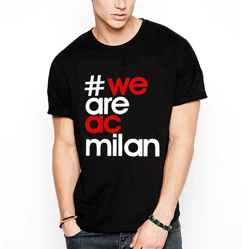 Ac Milan футболка унисекс модная уличная с круглым вырезом BONADIAO Homme в стиле хип