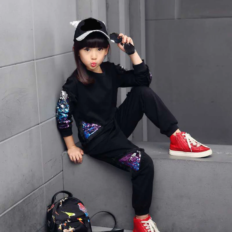 Одежда для девочек весенне осенний модный дизайнерский комплект одежды с