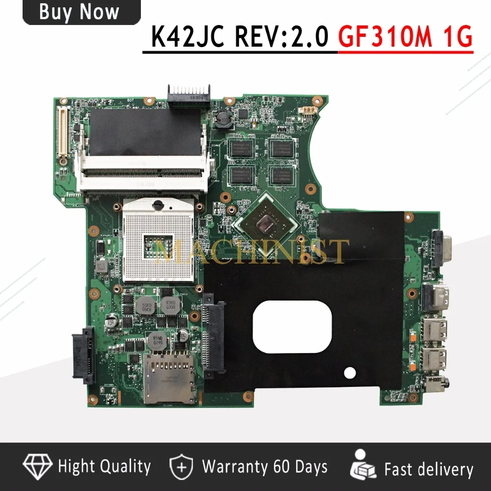 K42JC материнская плата REV2.0 GT310M 1 Гб 8 шт. для ASUS A42J K42J ноутбука 100% протестированная