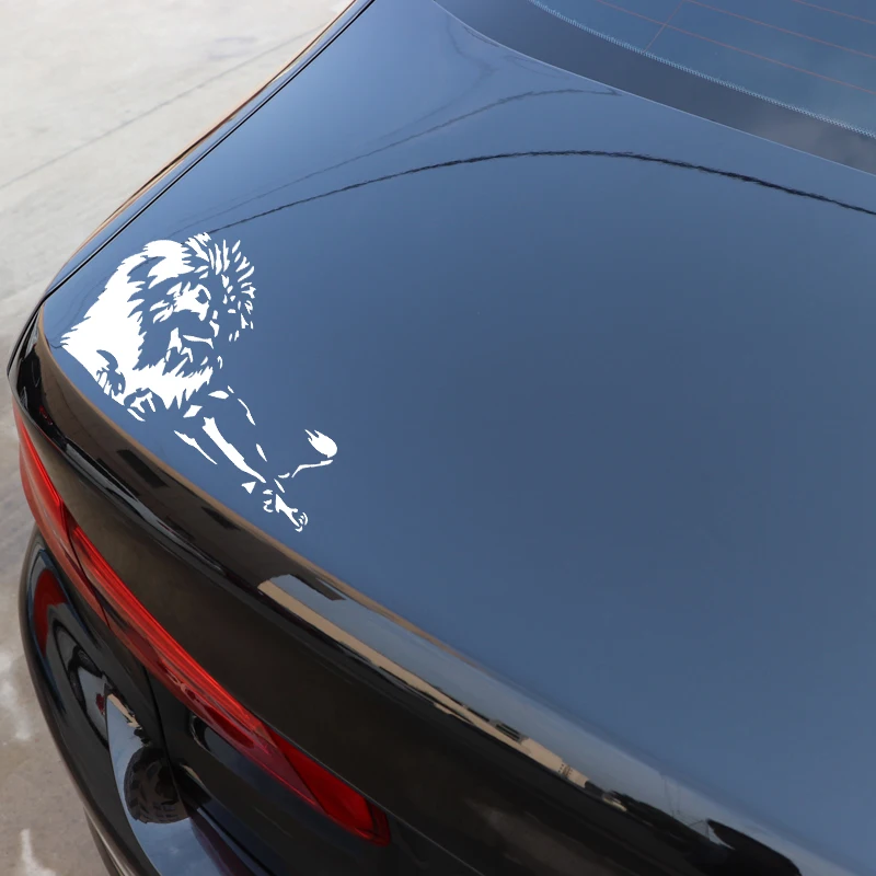 

YJZT 18.7CM*12.5CM Lion Crouching Enchanting Decorate Vinyl Decal Body Of Car Accessories Car Stickers Black/Silver C4-1208