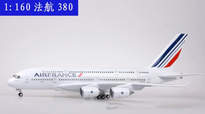 Около 43 см Boeing787 Airbus A380 самолет пластиковый Allory модель самолета EMIRATES ETIHAD QANTAS airфранция LUFTHANSA ANA AIRLINES - Цвет: AIRFRANCE