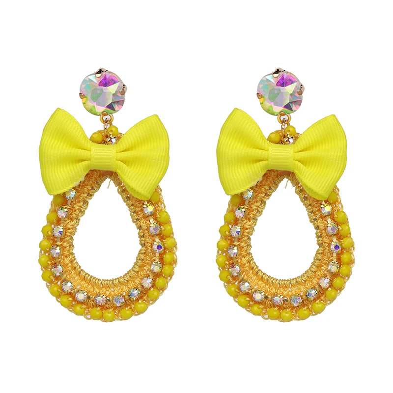 

FASHIONSNOOPS Drop Rhinestone Crystal Big Earring Shiny Fashion Dangle Zinc Alloy Maxi Long Brinco 7 Colors Charm Ear Oorbellen