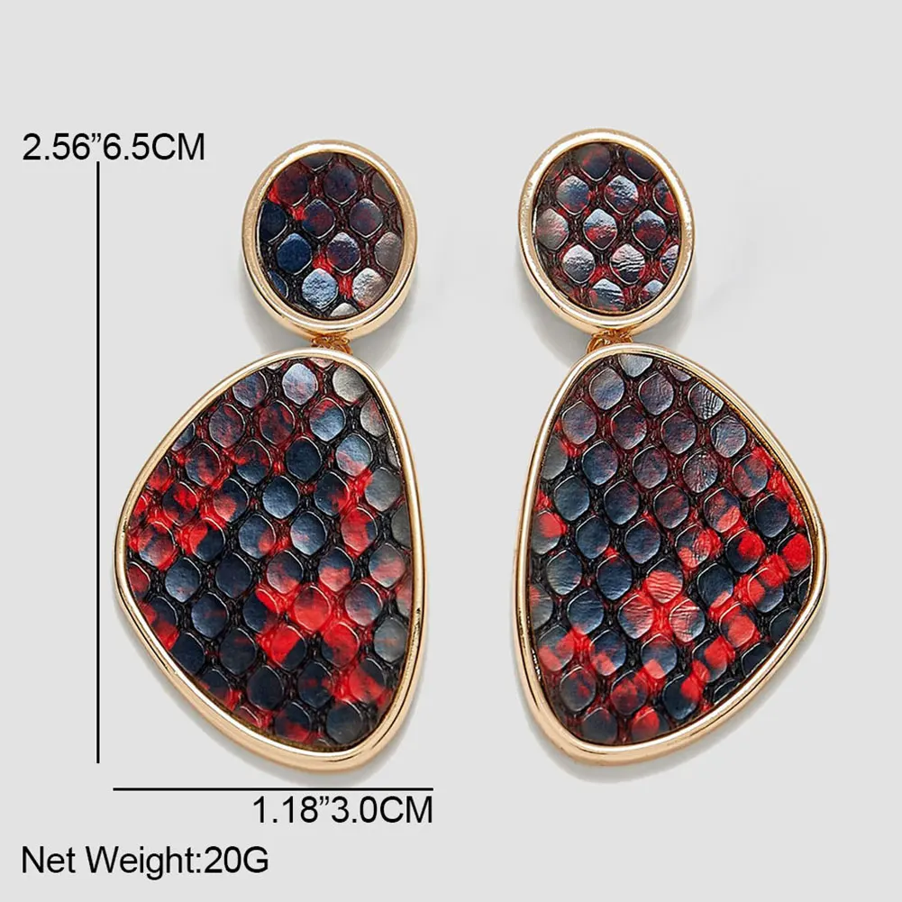 Flatfoosie ZA круглые Висячие серьги из смолы для женщин Модные леопардовые Длинные акриловые серьги в стиле Панк Рождественские подарки ювелирные изделия