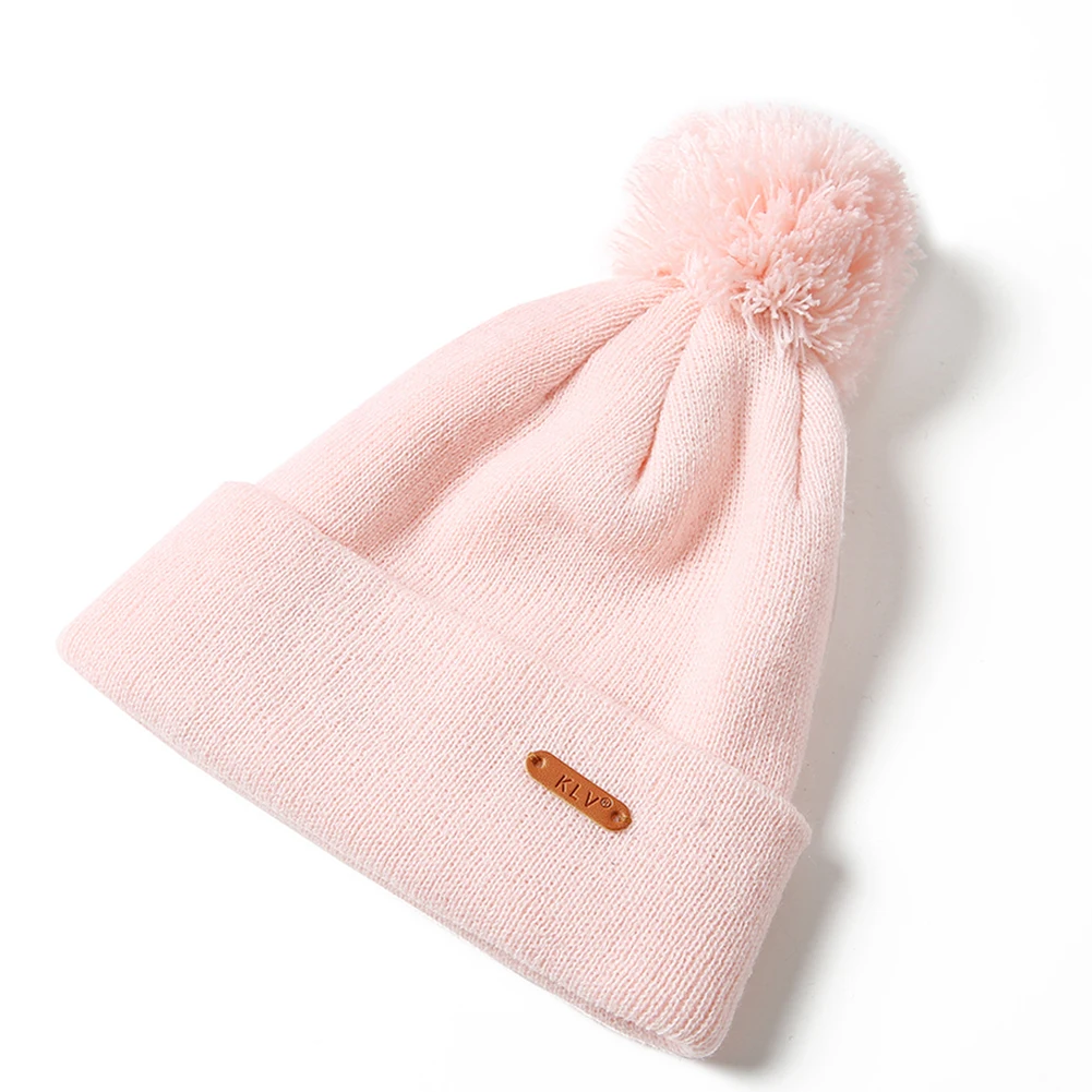 Зимняя шапка, теплая вязаная шапка Skullies Beanies с шерстяным помпоном, вязаная шапочка для женщин, девочек, Дамская шапка, шапки s