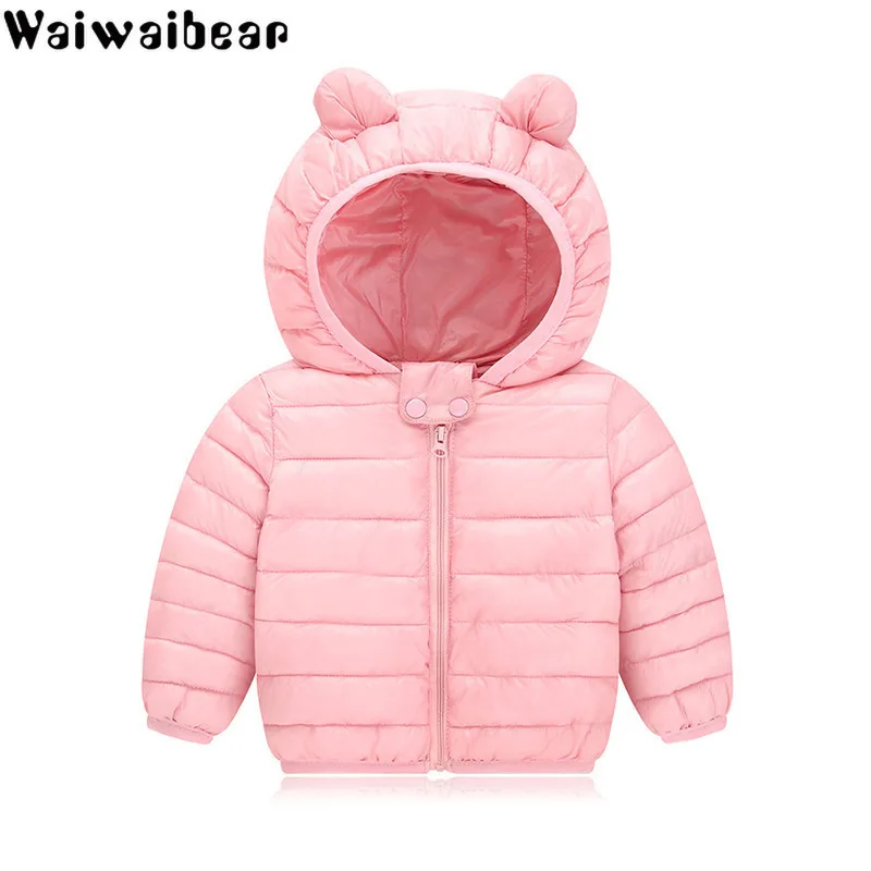 Waiwaibear/зимние пальто для малышей пуховик детская одежда с капюшоном маленьких