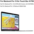 Матовая Антибликовая Защитная пленка для экрана macbook Pro 13, без сенсорной панели A1708, 13,3 дюйма