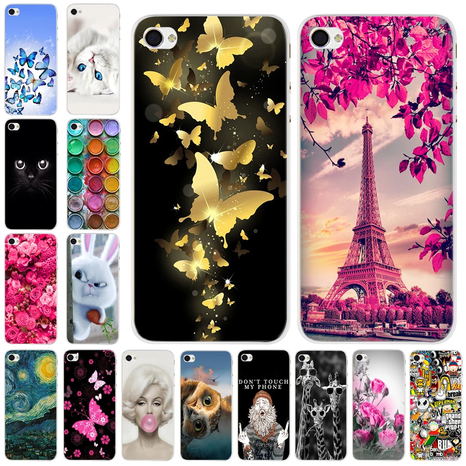 Модный крутой чехол для Iphone 4 силиконовый мягкий ТПУ мультяшный милый с цветами