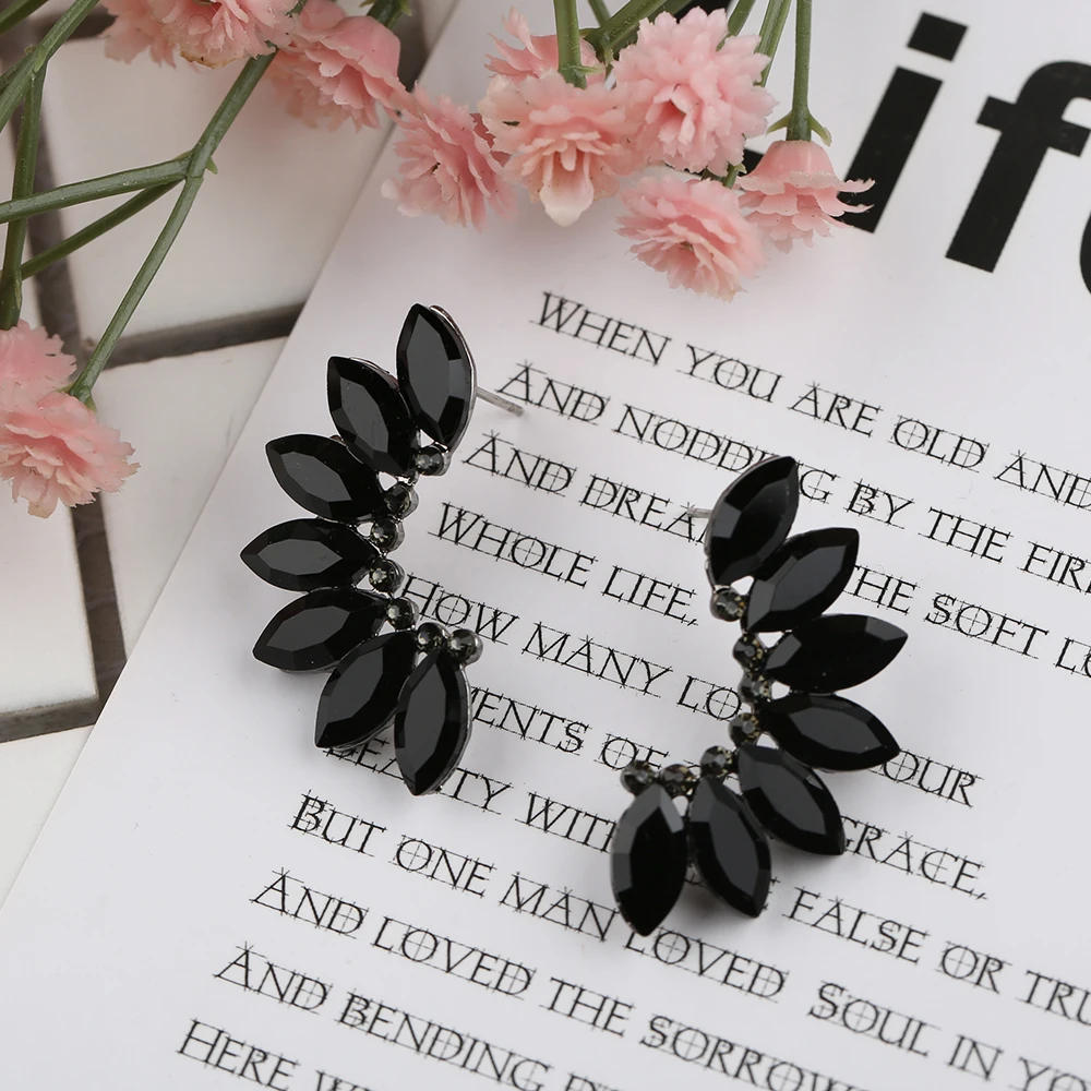 Серьги гвоздики VEYO в форме веера симметричные классические Кристальные Стразы