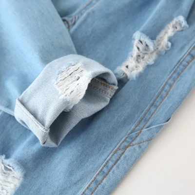 Джинсы для маленьких мальчиков и девочек детская одежда детские штаны с дырками