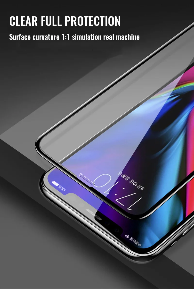 11D стекло на iPhone X XS Max XR 7 8 6 6S Plus протектор экрана полное клей Защитное стекло для iPhone XS Max iPhone8 пленка