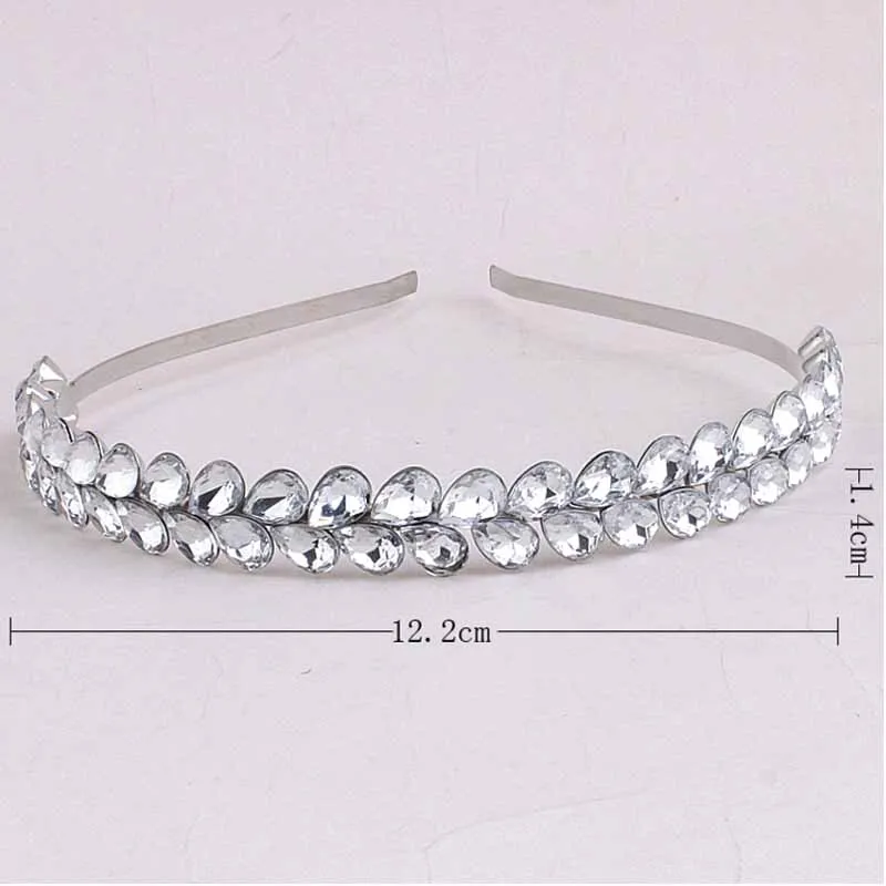 Модная головная повязка с кристаллами в форме капель в стиле серебряной короны для свадебных и брачных аксессуаров украшений волос.