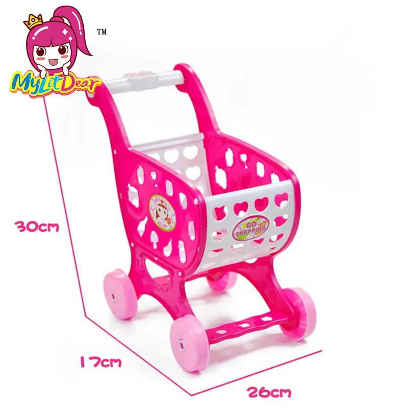 

New Simulation Supermarket Shopping Cart Mini trolleys with Fruit Vegetable Kitchenware Play House Educational Toys for Children