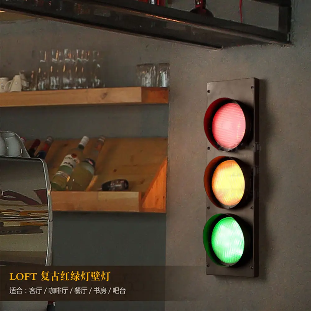 Современный домашний декор светофор коридор лофт настенный светильник для