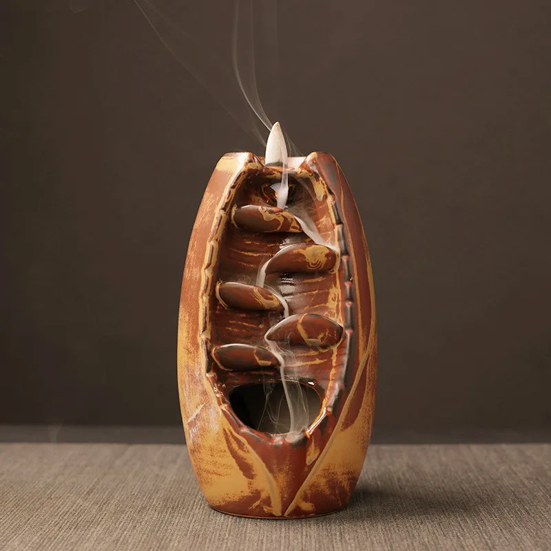 

Handicraft Incense Holder Ceramic Aromatherapy Crafts Incense Ddiffuser Home Office Backflow Incense Burner air vaporizer