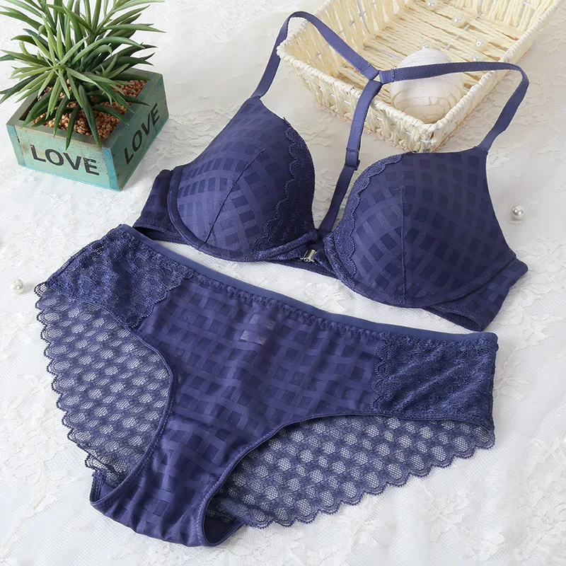 2018 популярный комплект модных бюстгалтеров 3 однобортный Глянцевая кружевное