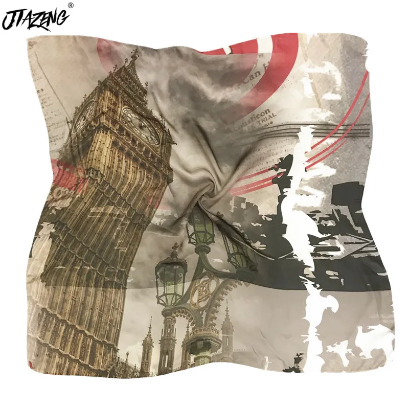 

Men of Fashion and Personality Scarf European Architecture frame Big Ben print scarves For Woman Shawls kerchief head Scarves