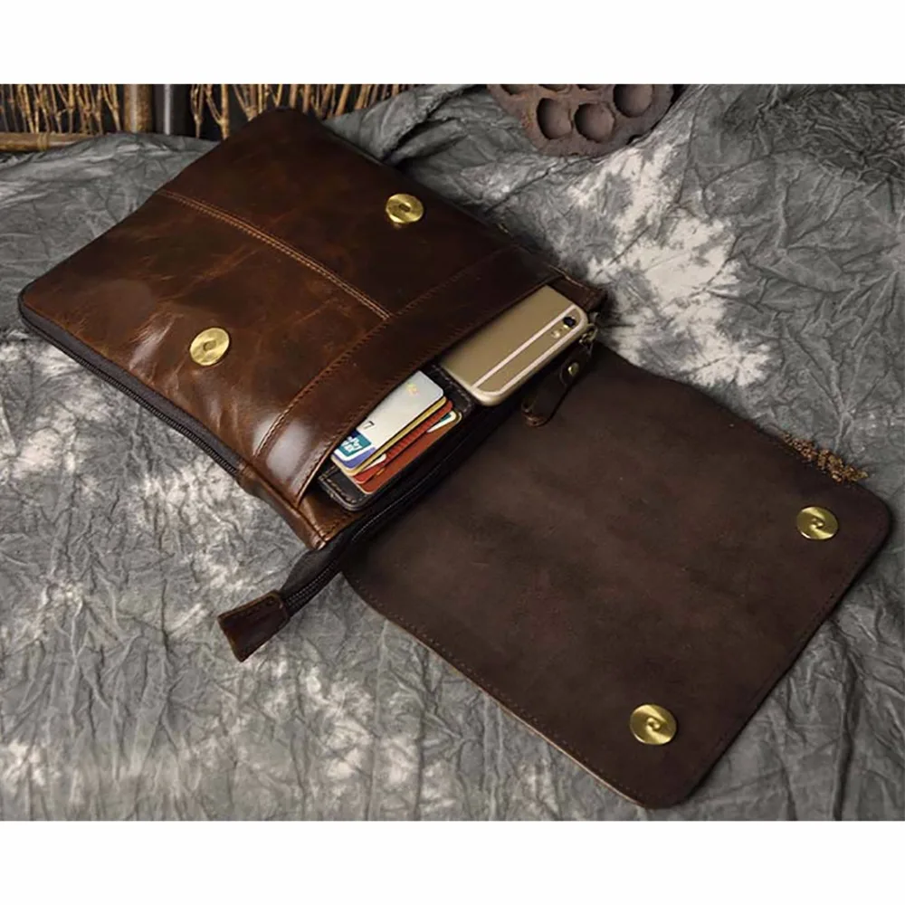 Сумка мессенджер через плечо из натуральной кожи для мужчин многофункциональная