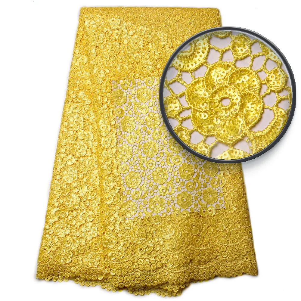 5yard/lot Белый Кружево Ткань французский Sequines Hollow текстура Костюмы для модных