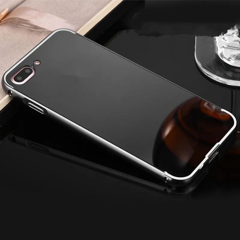 Роскошные зеркальные чехлы из розового золота для OnePlus 5, алюминиевая металлическая рамка, чехол для One Plus Five 1+ 5 - Цвет: Black
