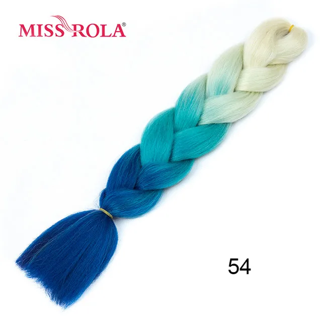 Miss Rola, 100 г, ультра большой Плетеный вязаный крючком, волосы для наращивания, 1 шт., 89 цветов, Ombre, синтетические, на крючках, косички, цвет волос - Цвет: T1B/зеленый