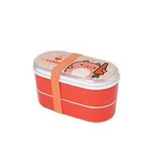 Высокое качество Мультфильм здоровый пластиковый Ланч-бокс 600 мл Bento коробки контейнер для еды столовая посуда Ланчбокс столовые приборы чехол для пикника - Цвет: 02