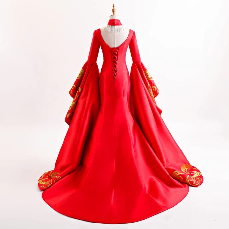 Robe De Soiree модное Золотое длинное вечернее платье с вышивкой элегантное в пол для