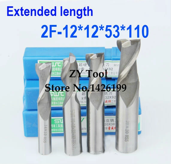 

Free shipping 2pcs 12.0mm 2 Flute HSS & Extended Aluminium End Mill Cutter CNC Bit Milling Machinery tools Cutting tools.