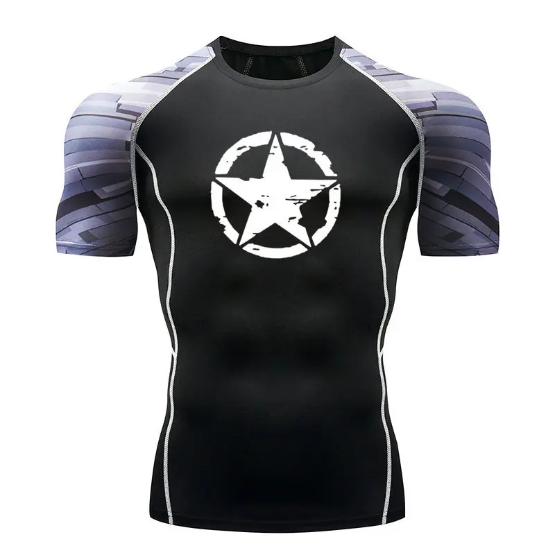 2018 новая быстросохнущая компрессионная рубашка с короткими рукавами MMA 3d