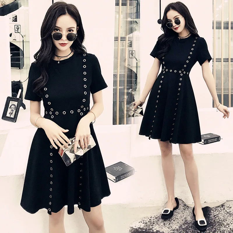 ZLWENY han edition body show 2018 new chic summer wear tall waist little black dress female xia | Женская одежда