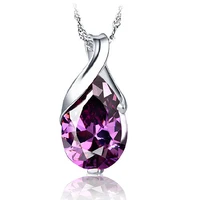natural amethyst statement pendant necklace for women 925 sterling silver fashion jewelry cz cubic zirconia wholesale