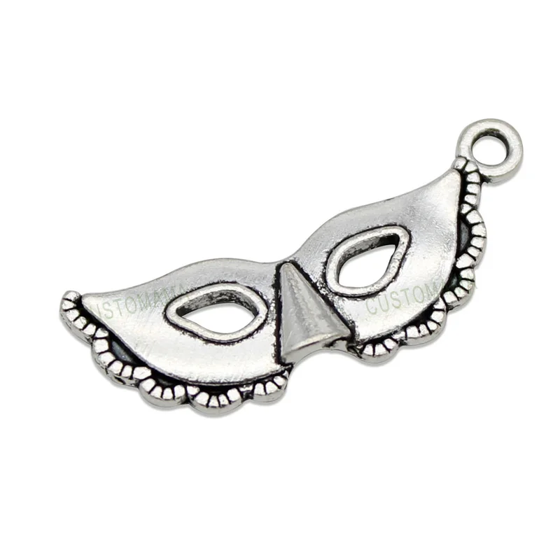 60pcs Antique тибетское серебро маска Подвески кулон изготовление ювелирных изделий