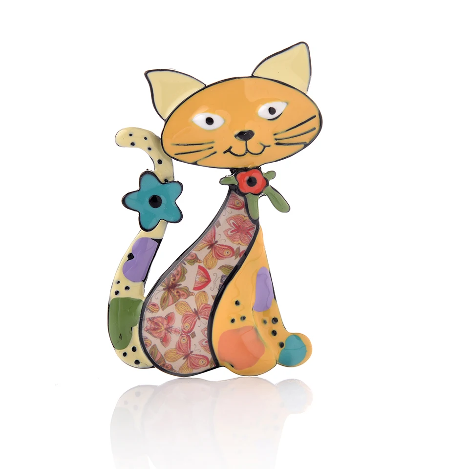 Милые булавки в виде животных лисы Женская винтажная металлическая Цветная