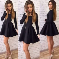black mini short homecoming dresses elegant jewel long sleeves evening gowns custom made simple cheap prom dress