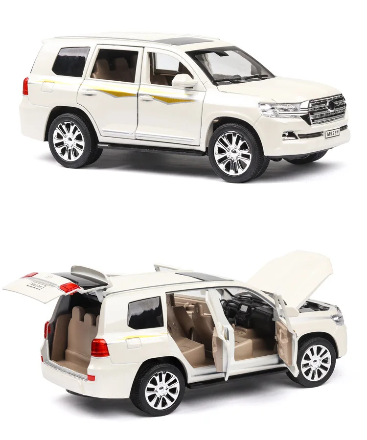 M923w-6w no box 1:24 TOYOTA LAND CRUISER PRADO металлическая модель полицейской машины из сплава с откидной спинкой для детей подарки на день рождения игрушки - Цвет: M923w-6w no box