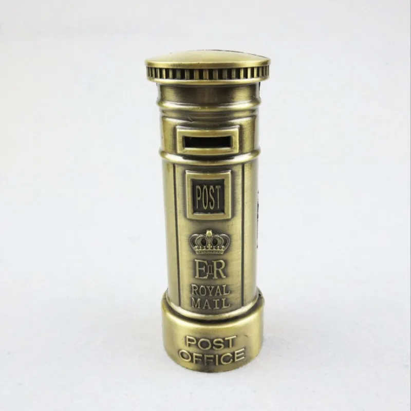 

Retro Postbox Bank Shaped Piggy Bank Metal Coin Bank Money Box Figurines Saving Money Home Decor New Year Gift For Kids