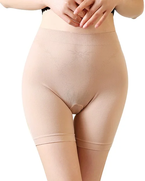 Beige Modal Женские трусы-шорты, шелковые бесшовные шорты для женщин, пять минут, черные шелковые безопасные штаны для женщин, шелковые трусы-боксеры - Цвет: Beige Modal