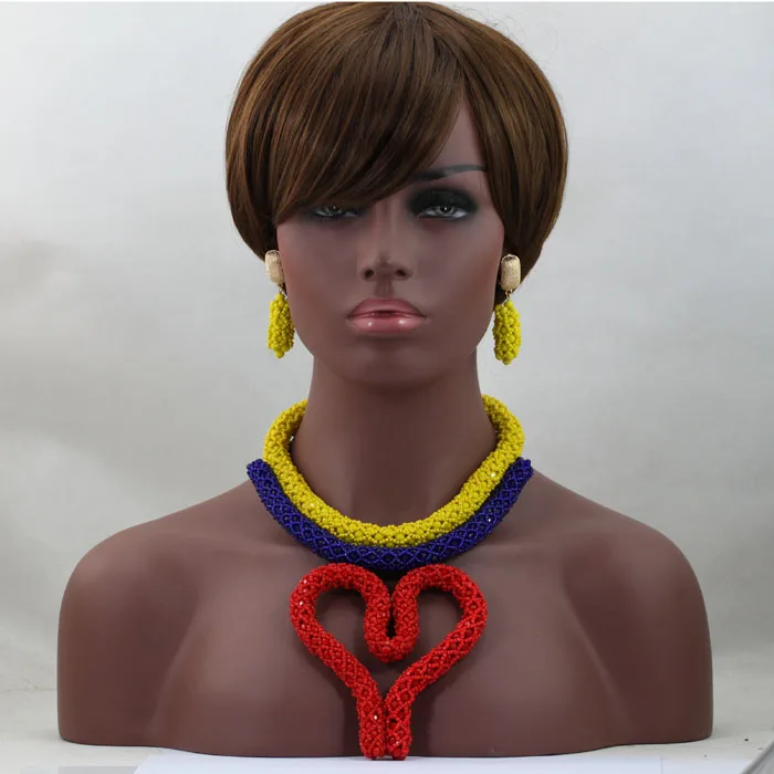 Модные королевские синие Хрустальные Бусины Свадебный костюм комплект