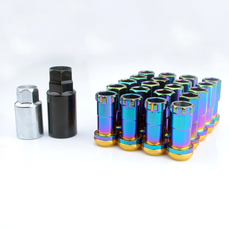 Универсальная гайка для колес M12x1.5 или M12x1.25 Neo Titanium хромированная сталь Kics Racing