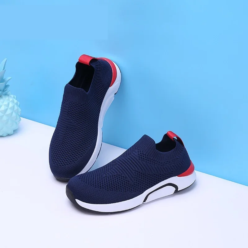 Мальчиков чистая ткань дышащая обувь для защиты ног Slip On Туфли без каблуков