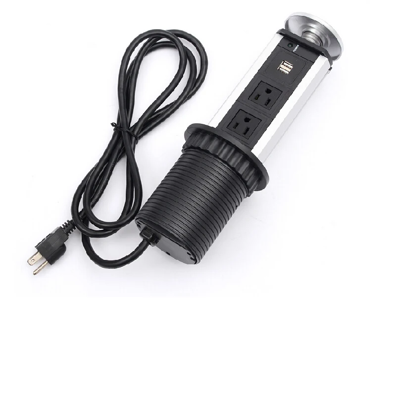Американская кухонная настольная розетка выдвижная столешница 3 разъема 2 USB США