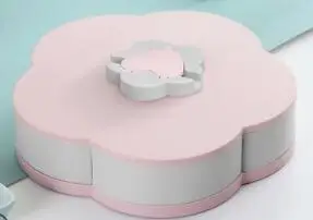 DIY чайный стол получает Творческий лепесток вращающаяся коробка конфет, закуски фруктовый поднос коробка конфет, бытовой сухофрукты коробка гостиной - Цвет: B