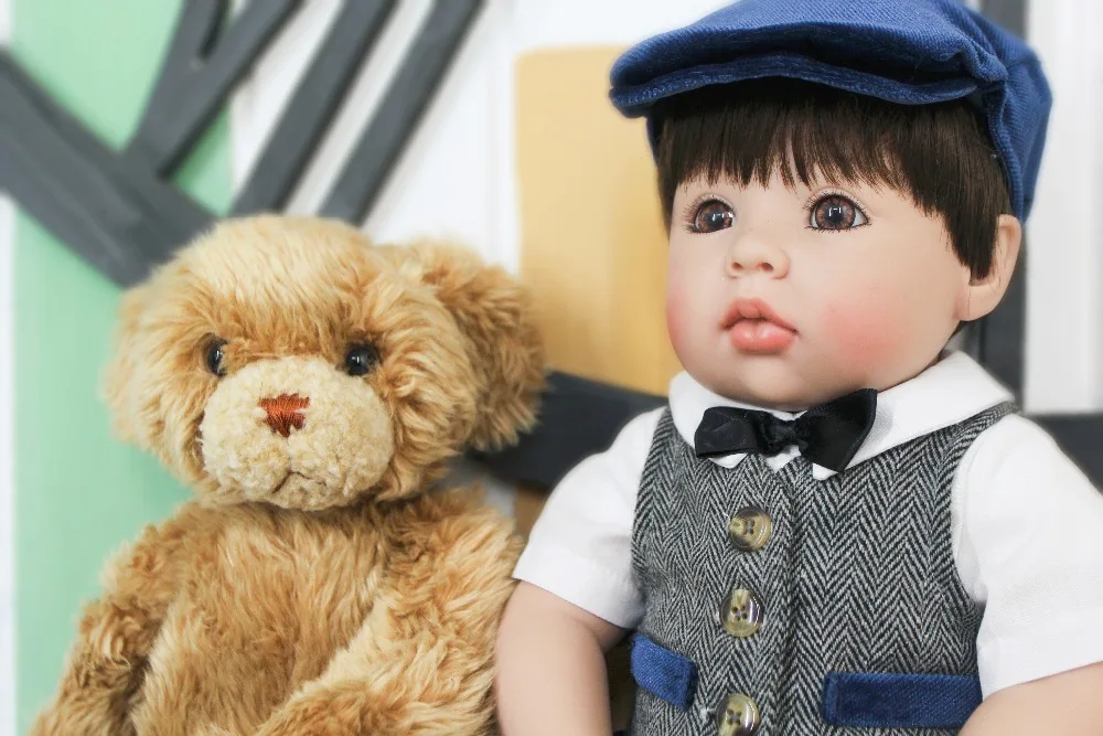 20 &quotкрасивый силиконовый Bebe Reborn boy Lifelike 50 см шапка для новорожденных куклы с